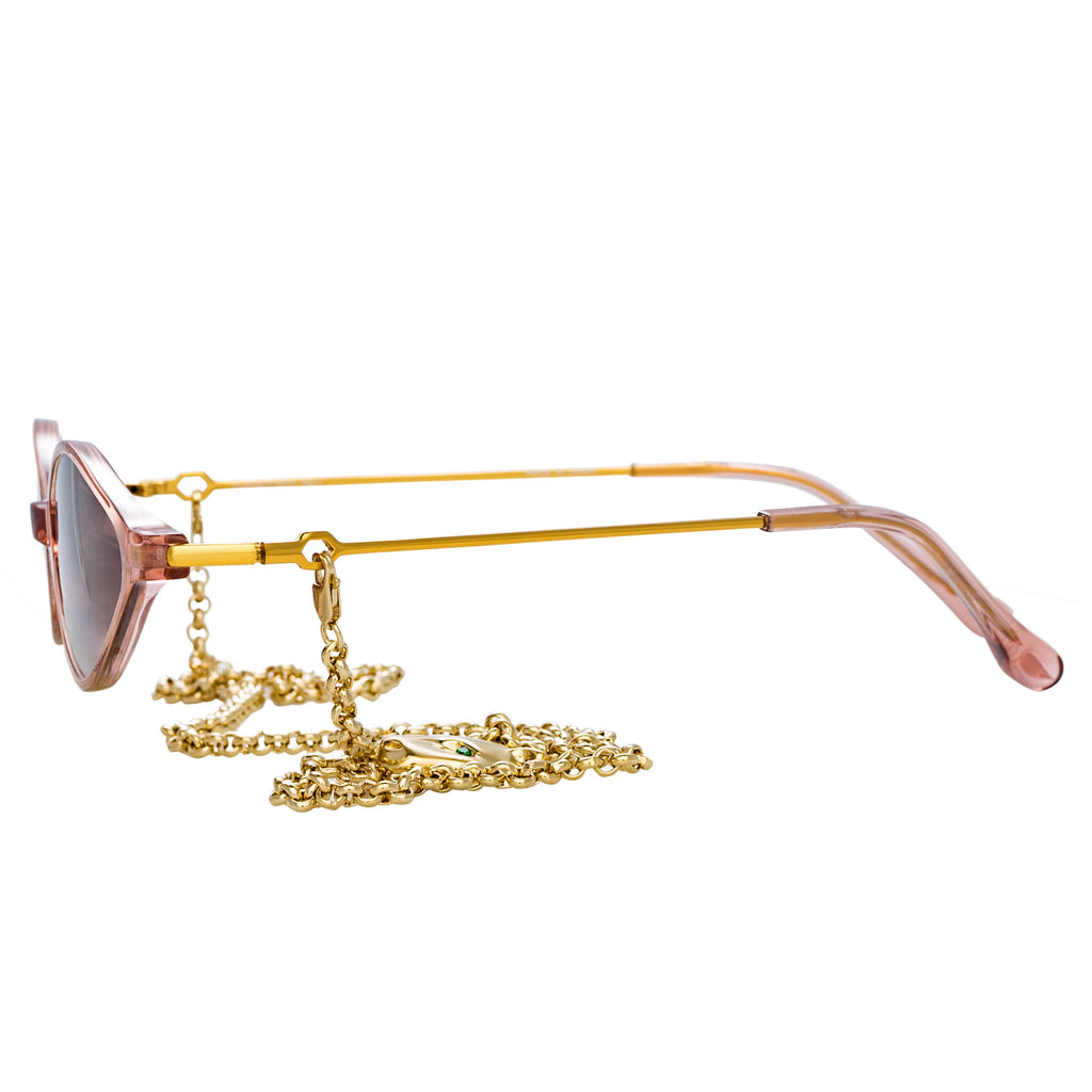 Alessandra Rich Ladies Angular Brown Sunglasses