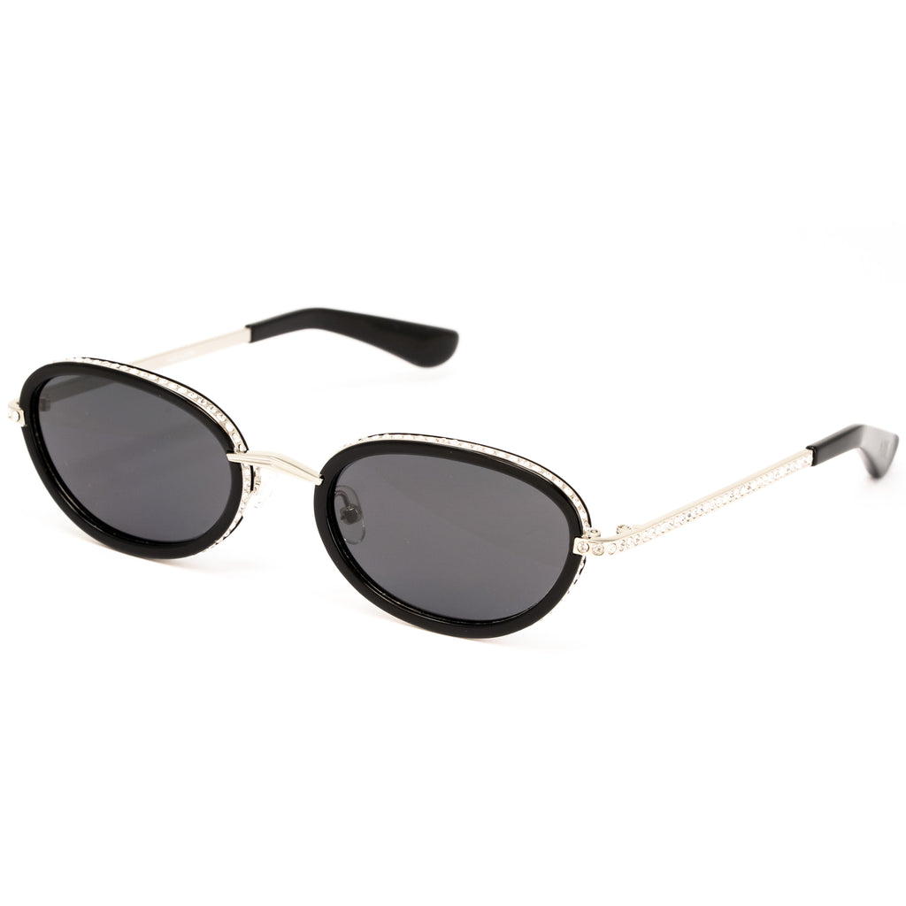 Area Nyc x Linda Farrow Black And Crystal Sunglasses