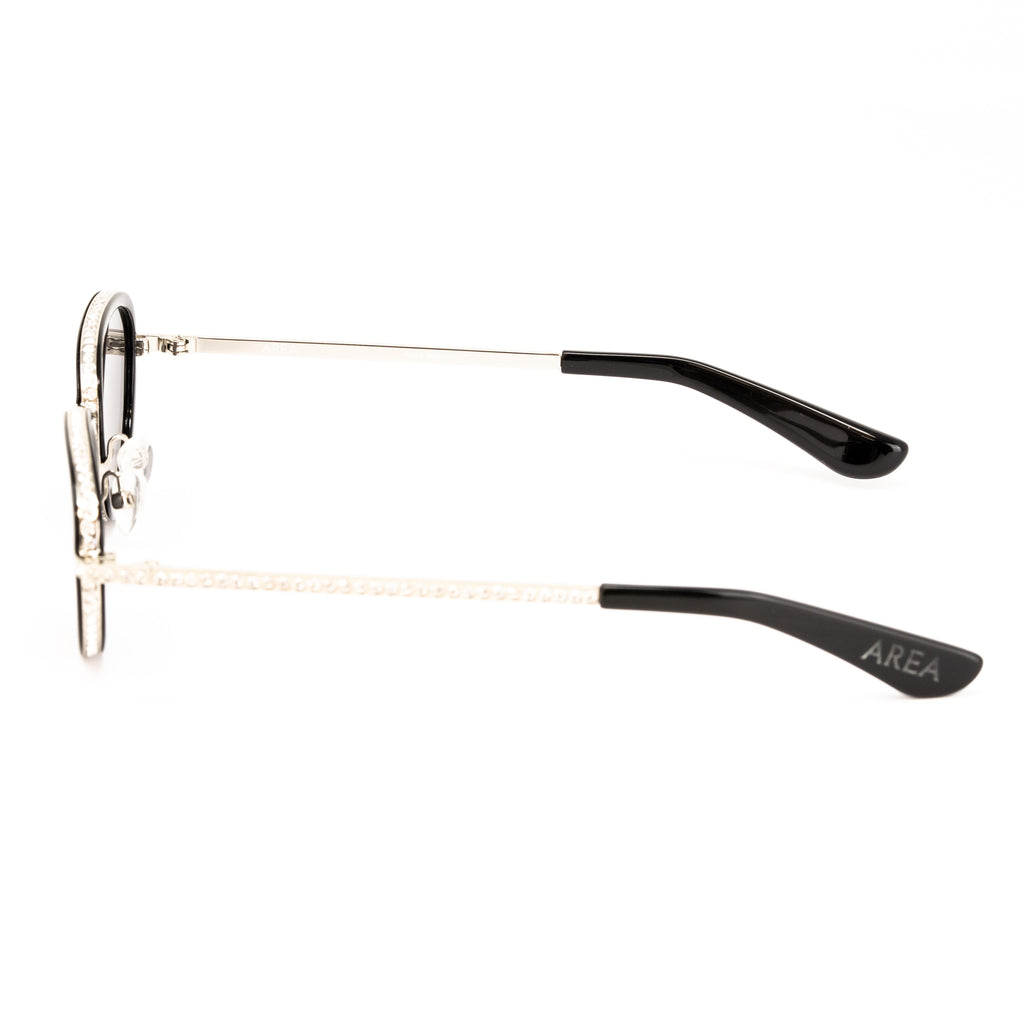 Area Nyc x Linda Farrow Black And Crystal Sunglasses