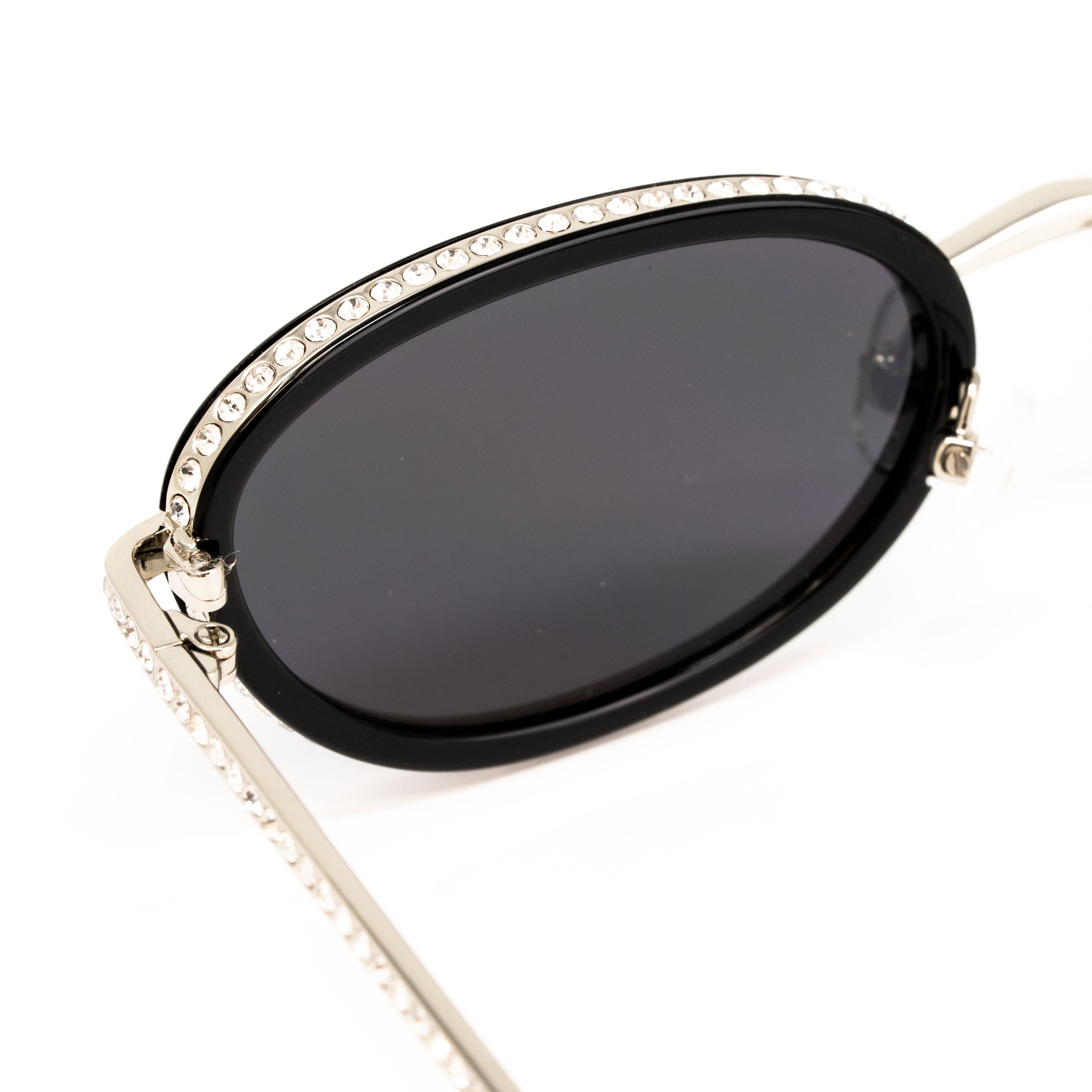 Area Nyc x Linda Farrow Black And Crystal Sunglasses