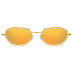 Area Nyc Ladies Oval Gold Sunglasses