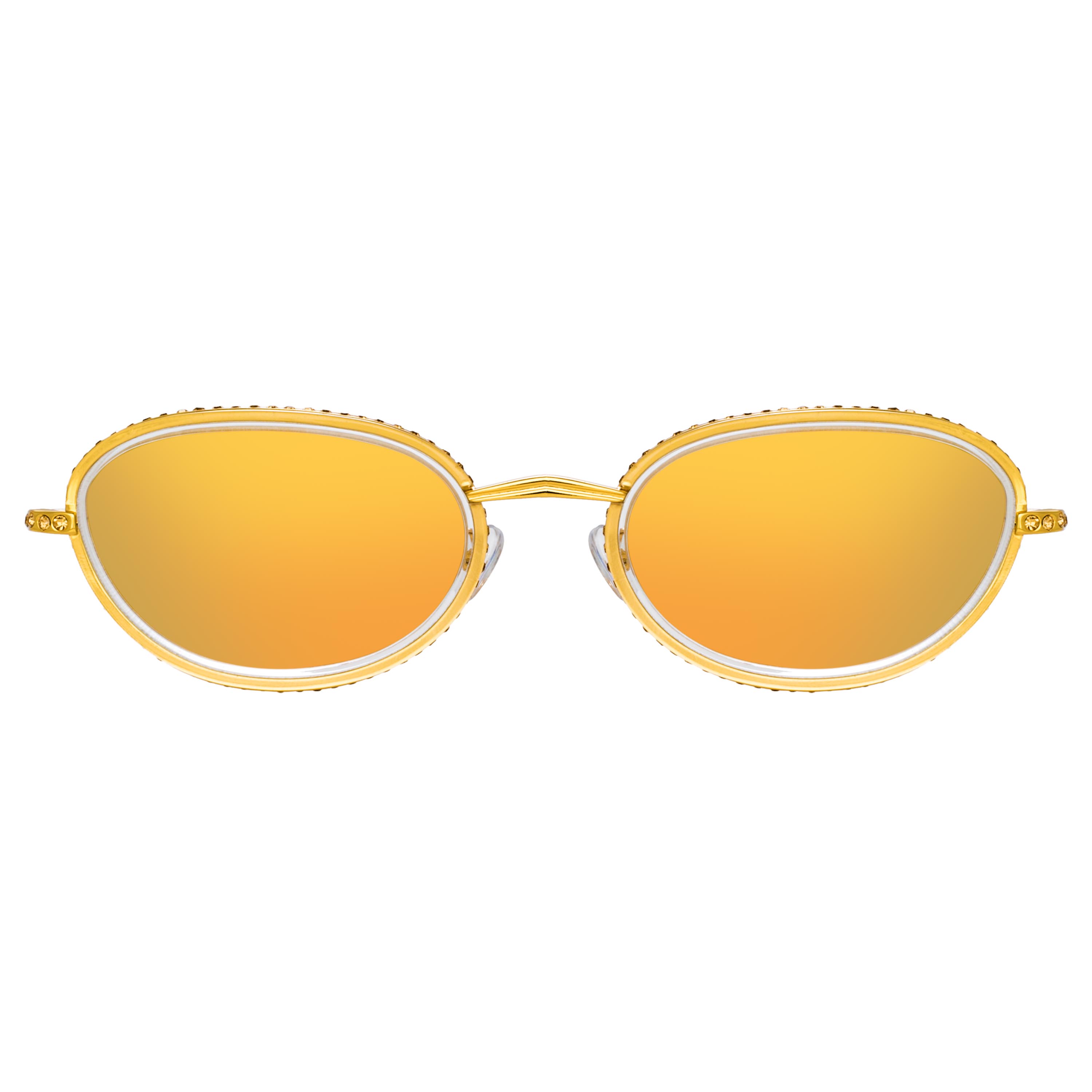 Area Nyc Ladies Oval Gold Sunglasses