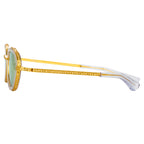 Area Nyc Ladies Oval Gold Sunglasses