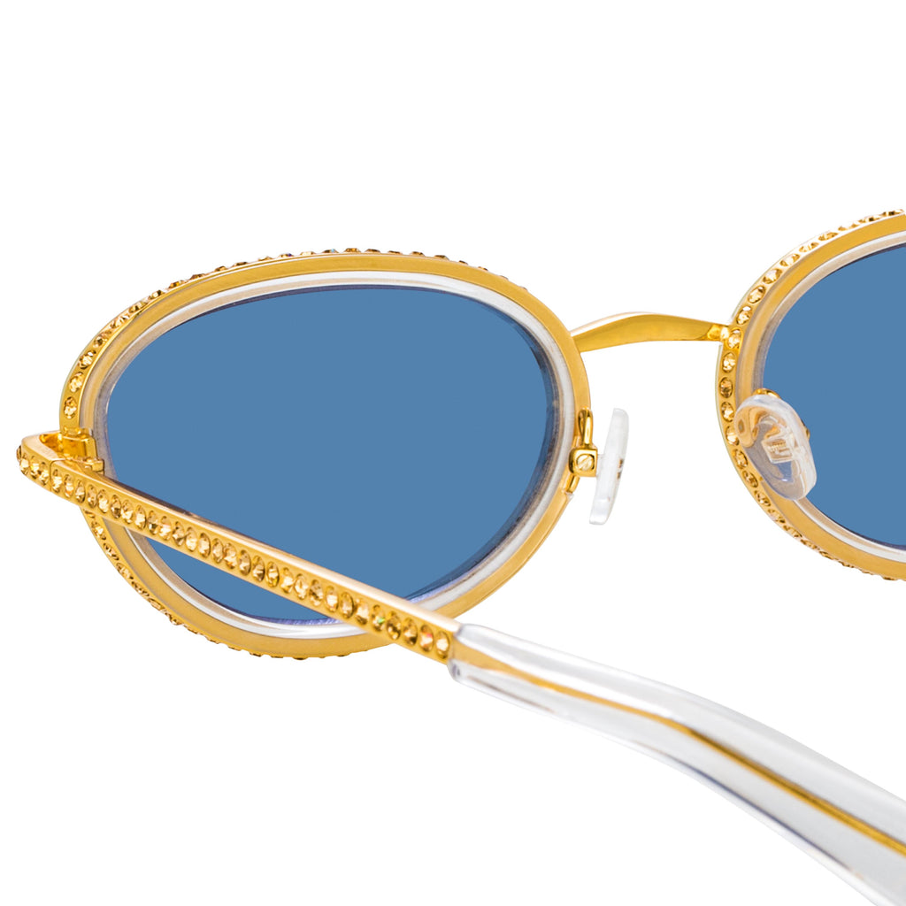 Area Nyc Ladies Oval Gold Sunglasses