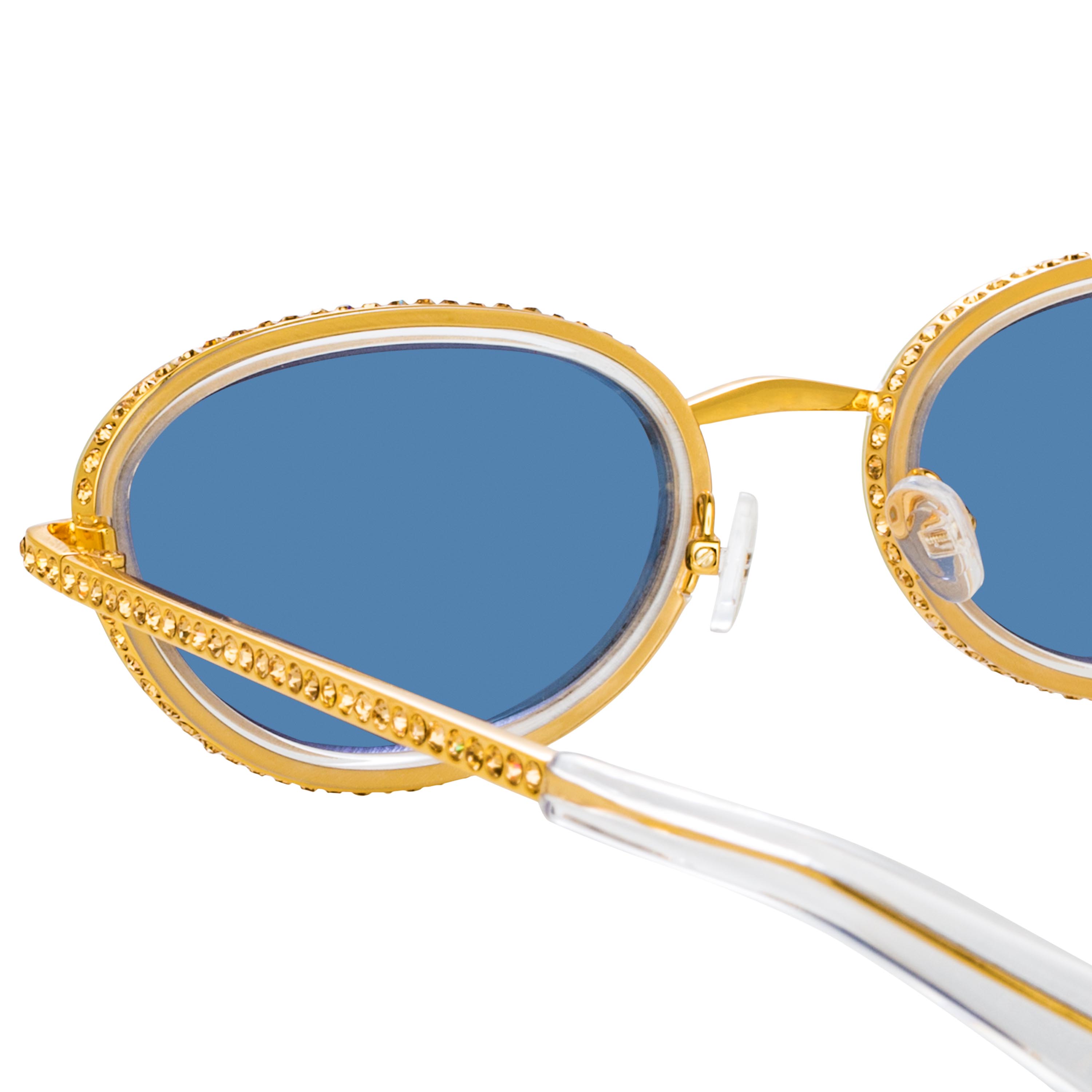 Area Nyc Ladies Oval Gold Sunglasses