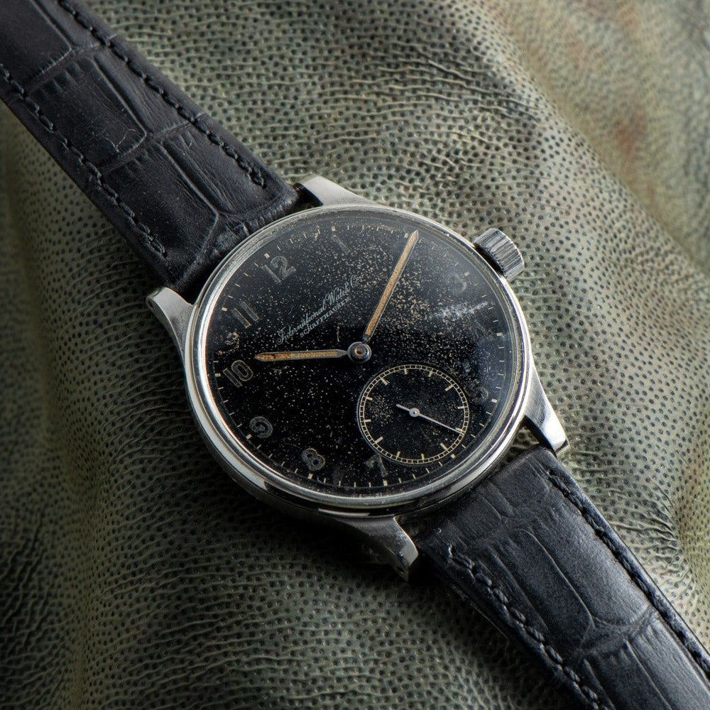 Portugieser | 42mm, Alligator Leather Strap, Black Dial