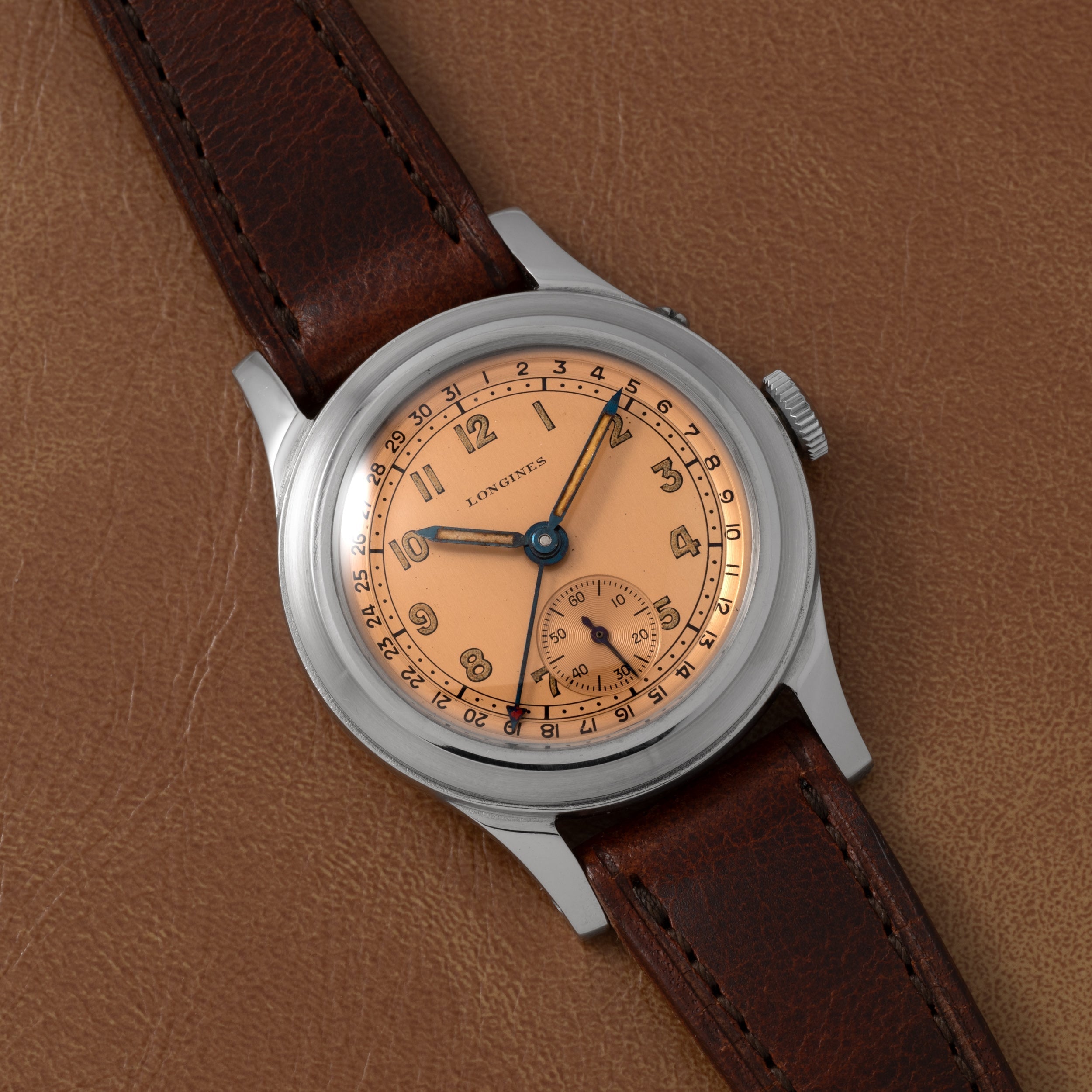 Longines 'Salmon' Pointer Date