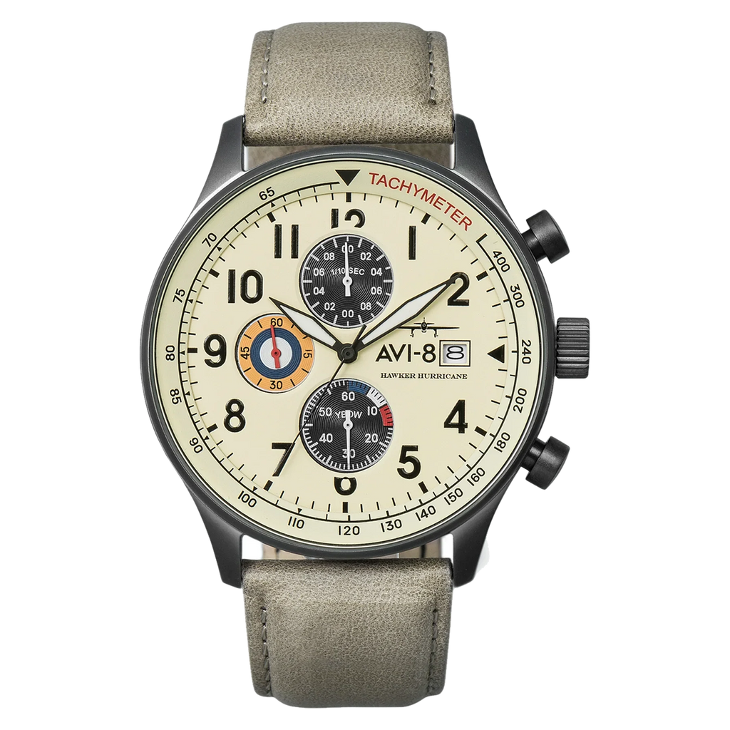AVI-8 Hawker Hurricane Classic Chronograph Beige Watch