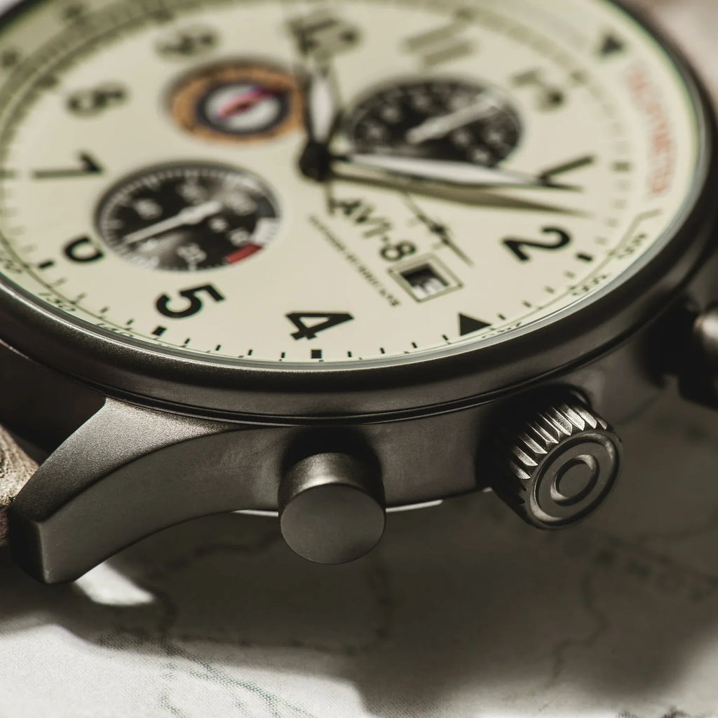 AVI-8 Hawker Hurricane Classic Chronograph Beige Watch