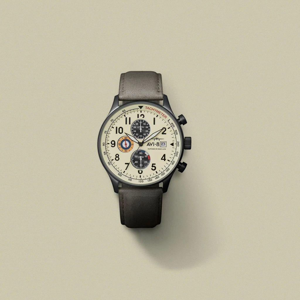 AVI-8 Hawker Hurricane Classic Chronograph Beige Watch