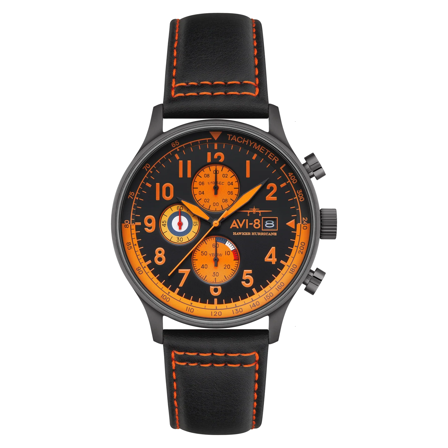 AVI-8 Hawker Hurricane Chronograph Black Dial Gun Case Watch
