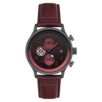 AVI-8 Hawker Hurricane Chronograph Black Dial Red Strap Watch