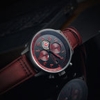 AVI-8 Hawker Hurricane Chronograph Black Dial Red Strap Watch