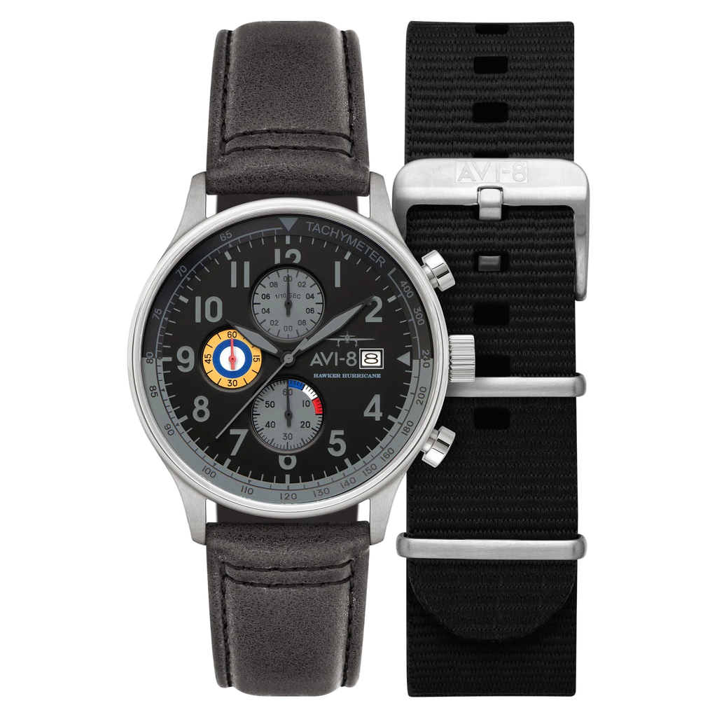 AVI-8 Hawker Hurricane Classic Chronograph Grey Black Watch