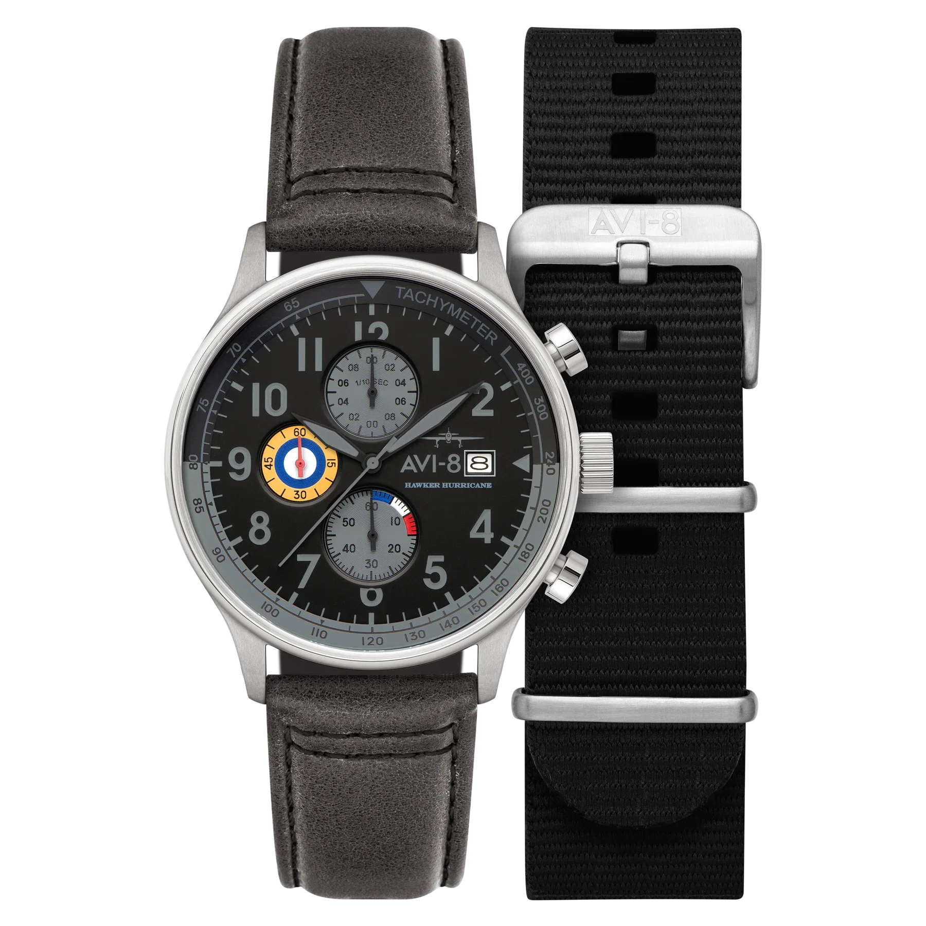 AVI-8 Hawker Hurricane Classic Chronograph Grey Black Watch