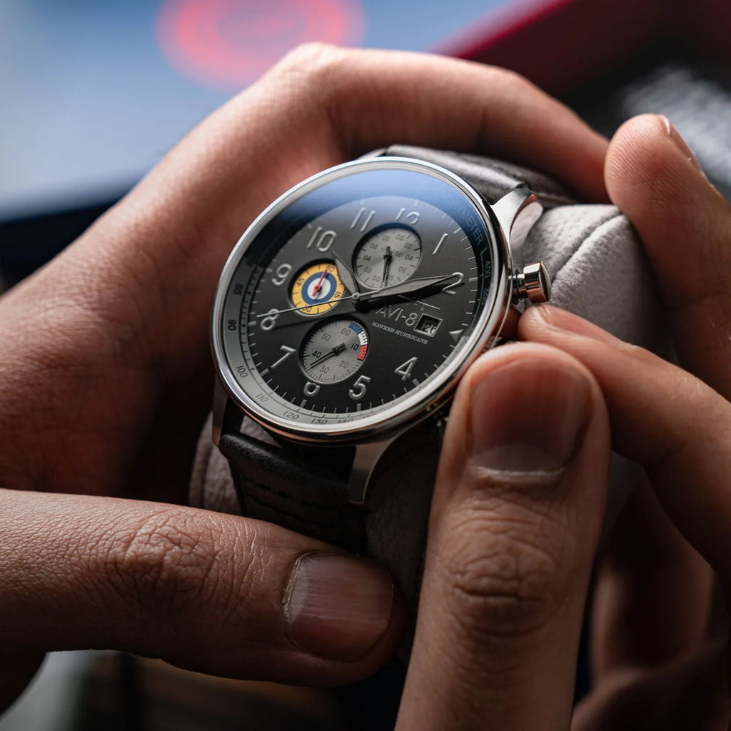 AVI-8 Hawker Hurricane Classic Chronograph Grey Black Watch
