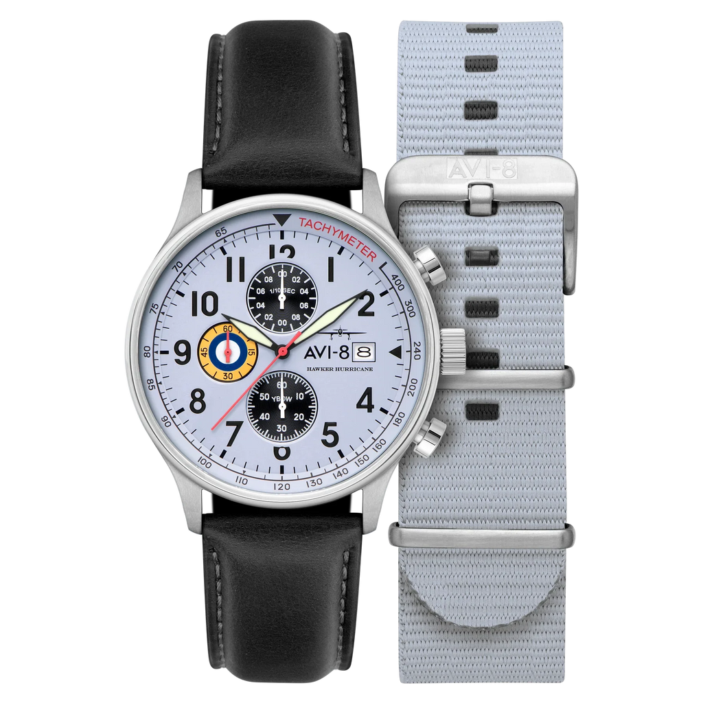 AVI-8 Hawker Hurricane Classic Chronograph White Watch