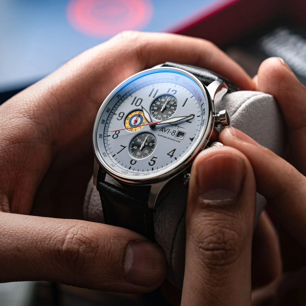 AVI-8 Hawker Hurricane Classic Chronograph White Watch