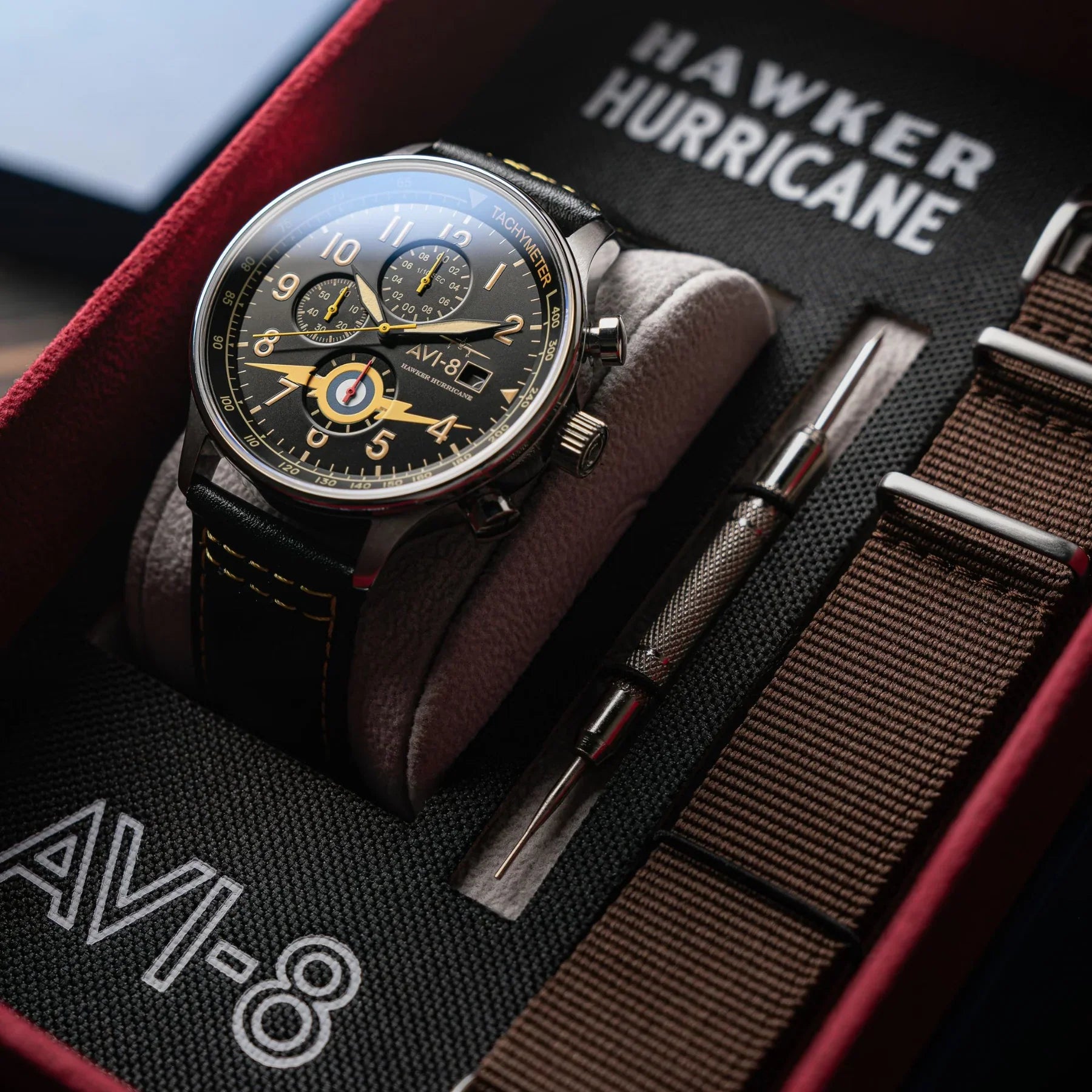 AVI-8 Hawker Hurricane Classic Chronograph Orange Watch