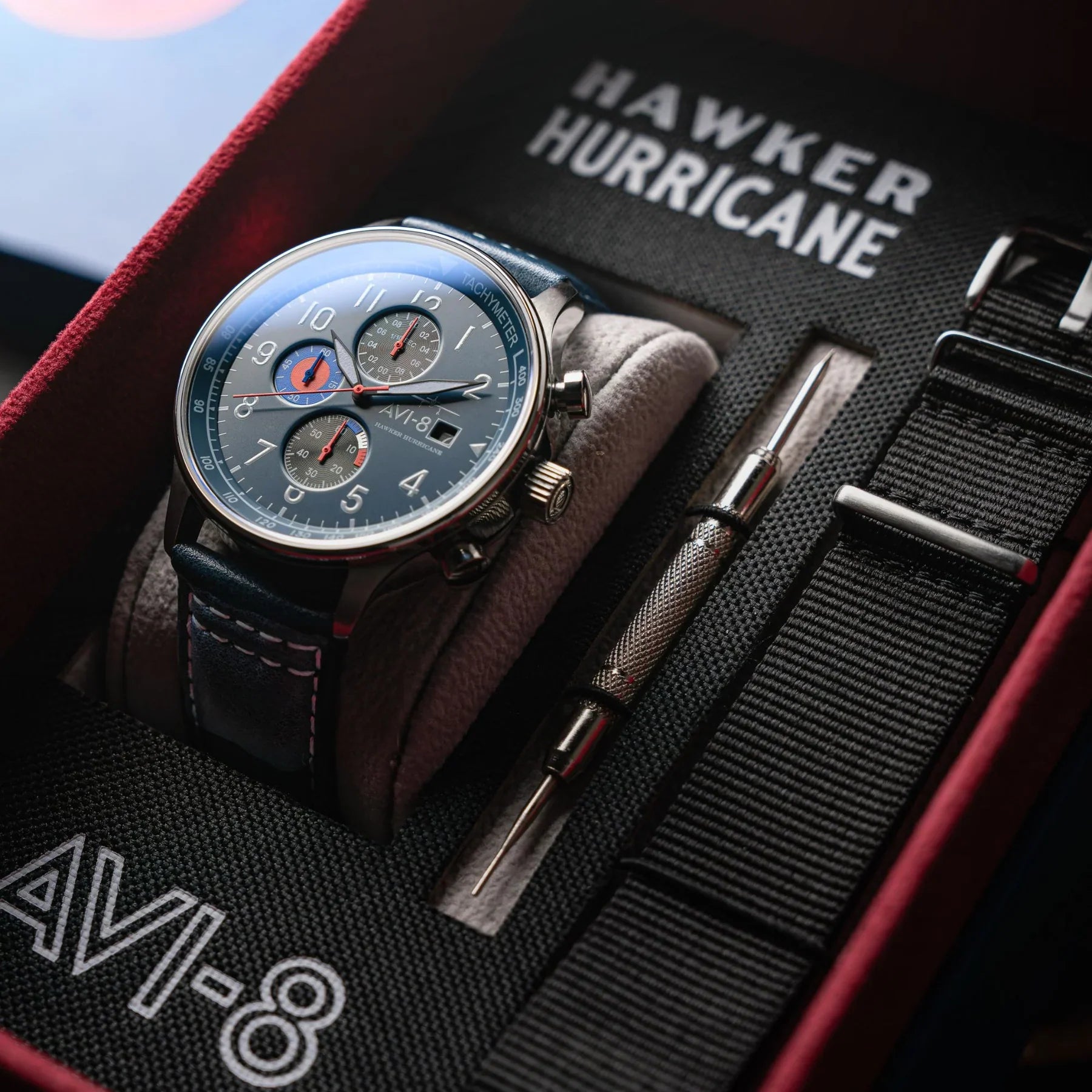 AVI-8 Hawker Hurricane Classic Chronograph Blue Watch