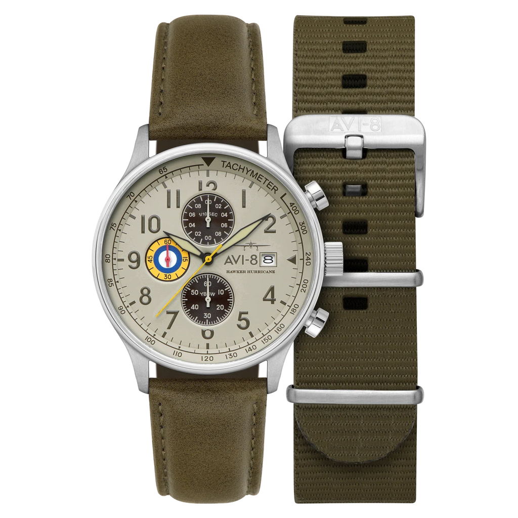 AVI-8 Hawker Hurricane Classic Chronograph Khaki Green Watch