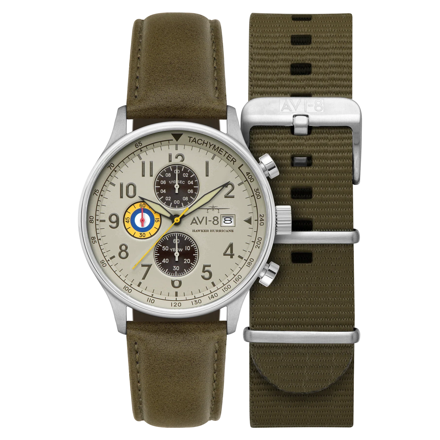 AVI-8 Hawker Hurricane Classic Chronograph Khaki Green Watch