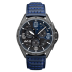 AVI-8 P-51 Mustang Blakeslee Chronograph Blue Dial Leather Watch