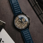 AVI-8 P-51 Mustang Blakeslee Chronograph Blue Dial Leather Watch