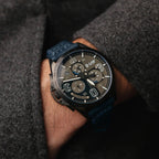 AVI-8 P-51 Mustang Blakeslee Chronograph Blue Dial Leather Watch