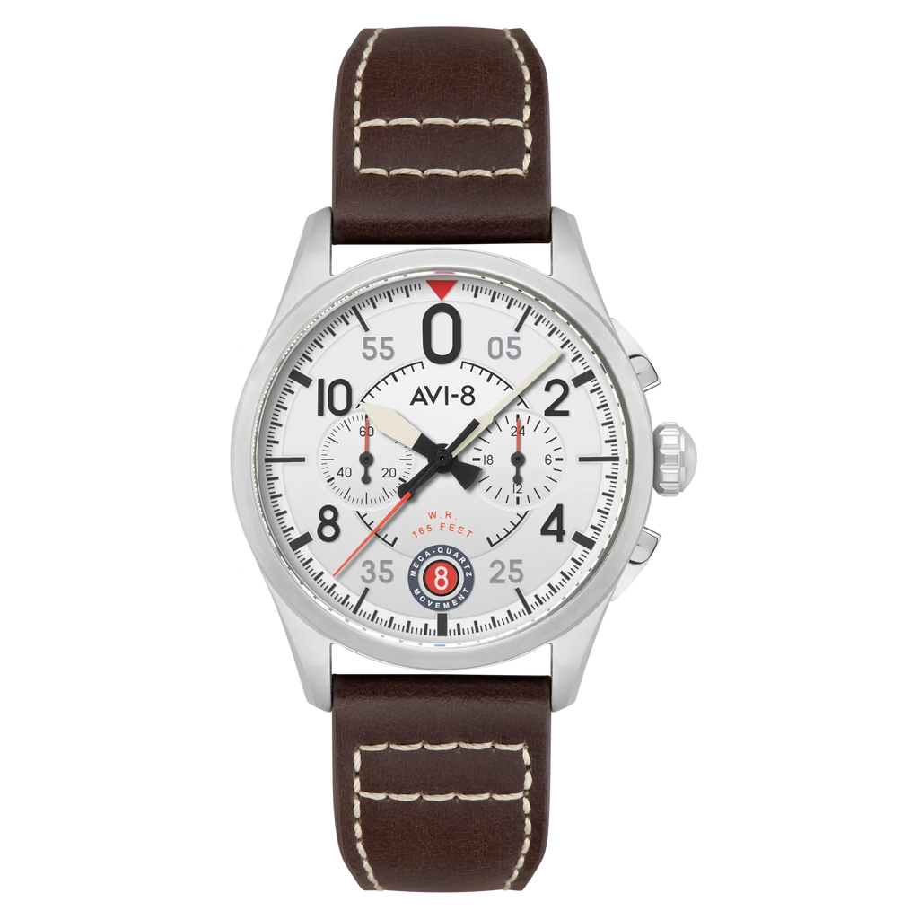 AVI-8 Spitfire Lock Chronograph Aircraft White Watch