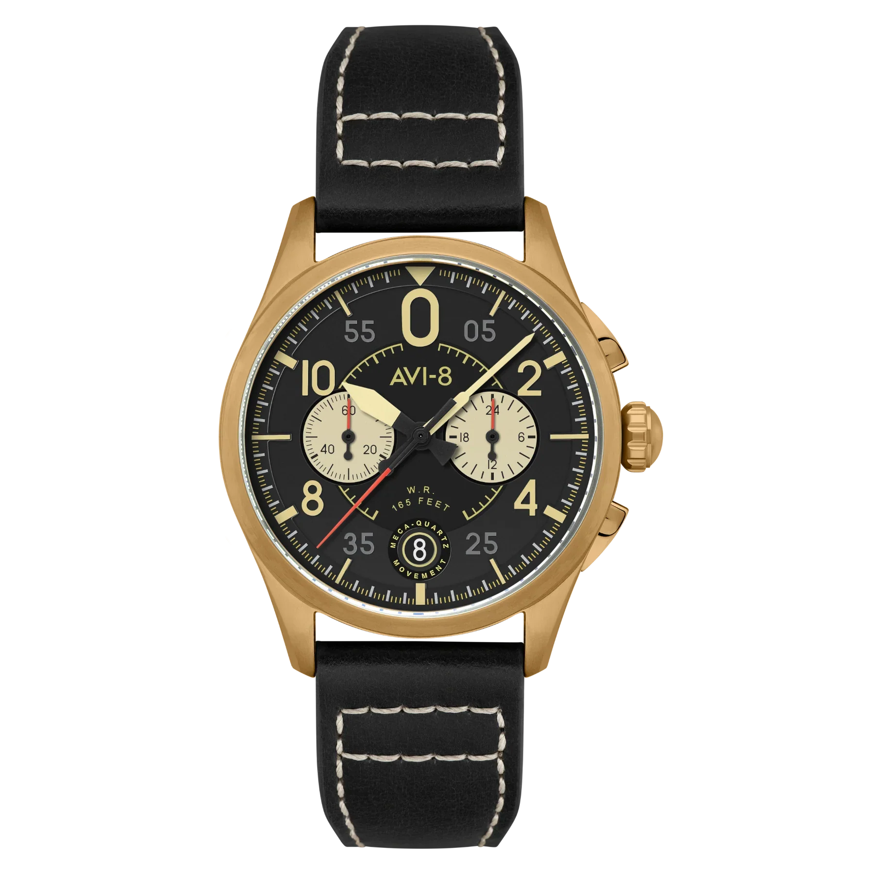 AVI-8 Spitfire Lock Chronograph Black Dial Bronze Case Watch