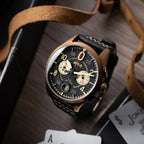 AVI-8 Spitfire Lock Chronograph Black Dial Bronze Case Watch