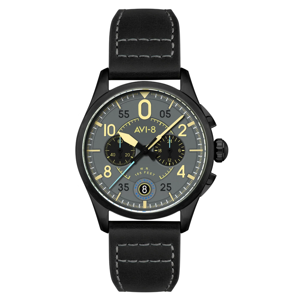 AVI-8 Spitfire Lock Men's Grey Black Chronograph Watch