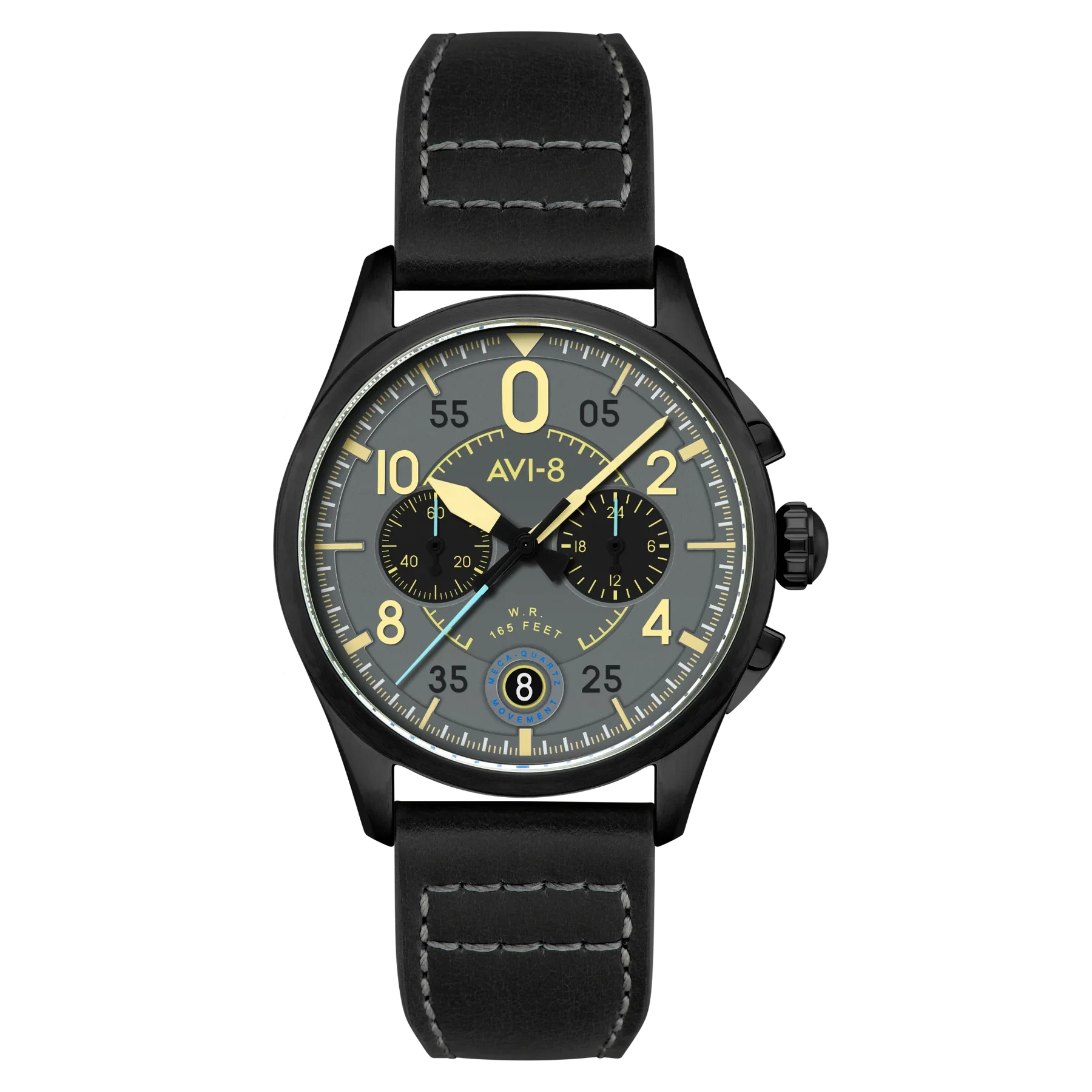 AVI-8 Spitfire Lock Men's Grey Black Chronograph Watch