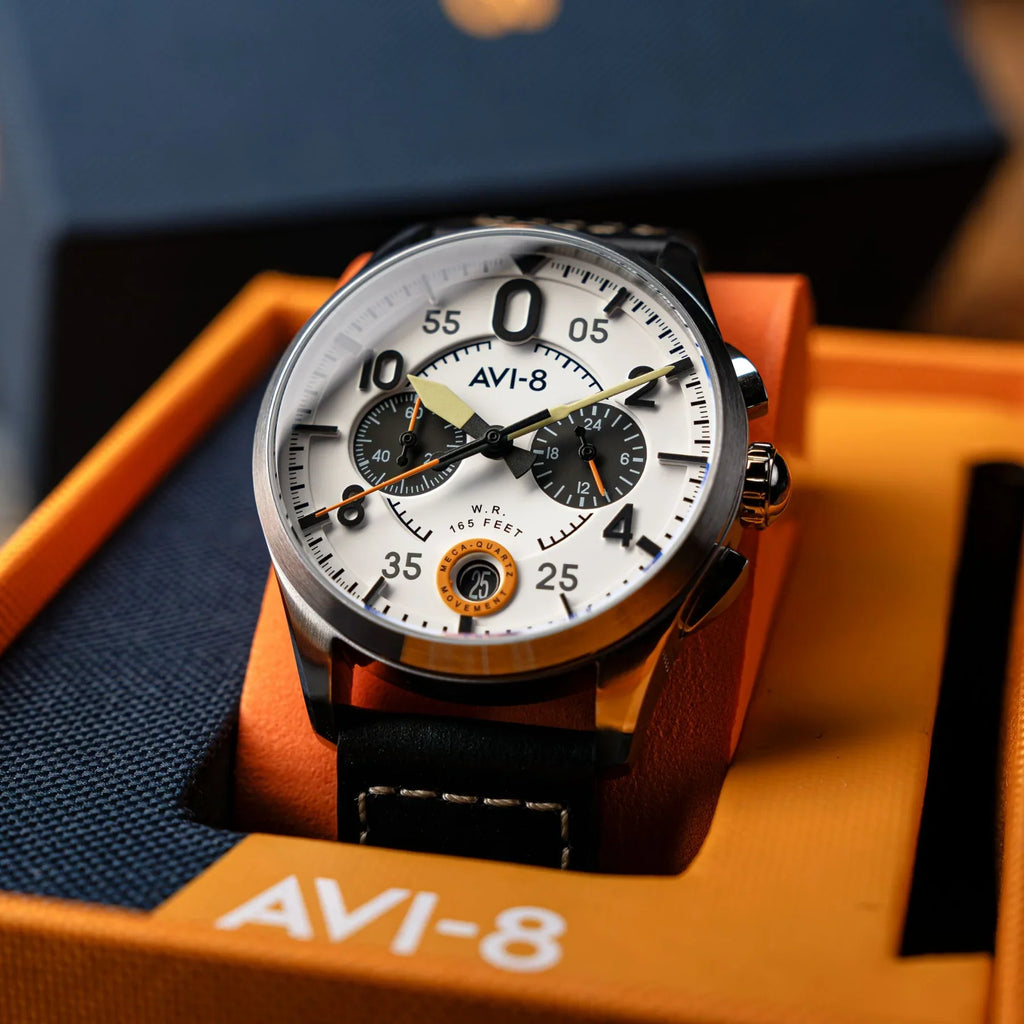AVI-8 Spitfire Lock Imperial War Museums Edition White Chronograph Watch