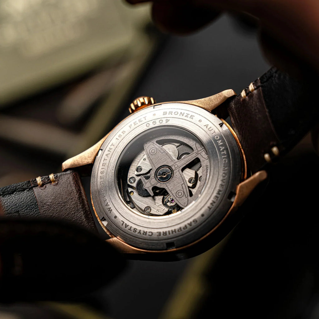 AVI-8 Spitfire Smith Bronze Black Dial Brown Strap Automatic Watch
