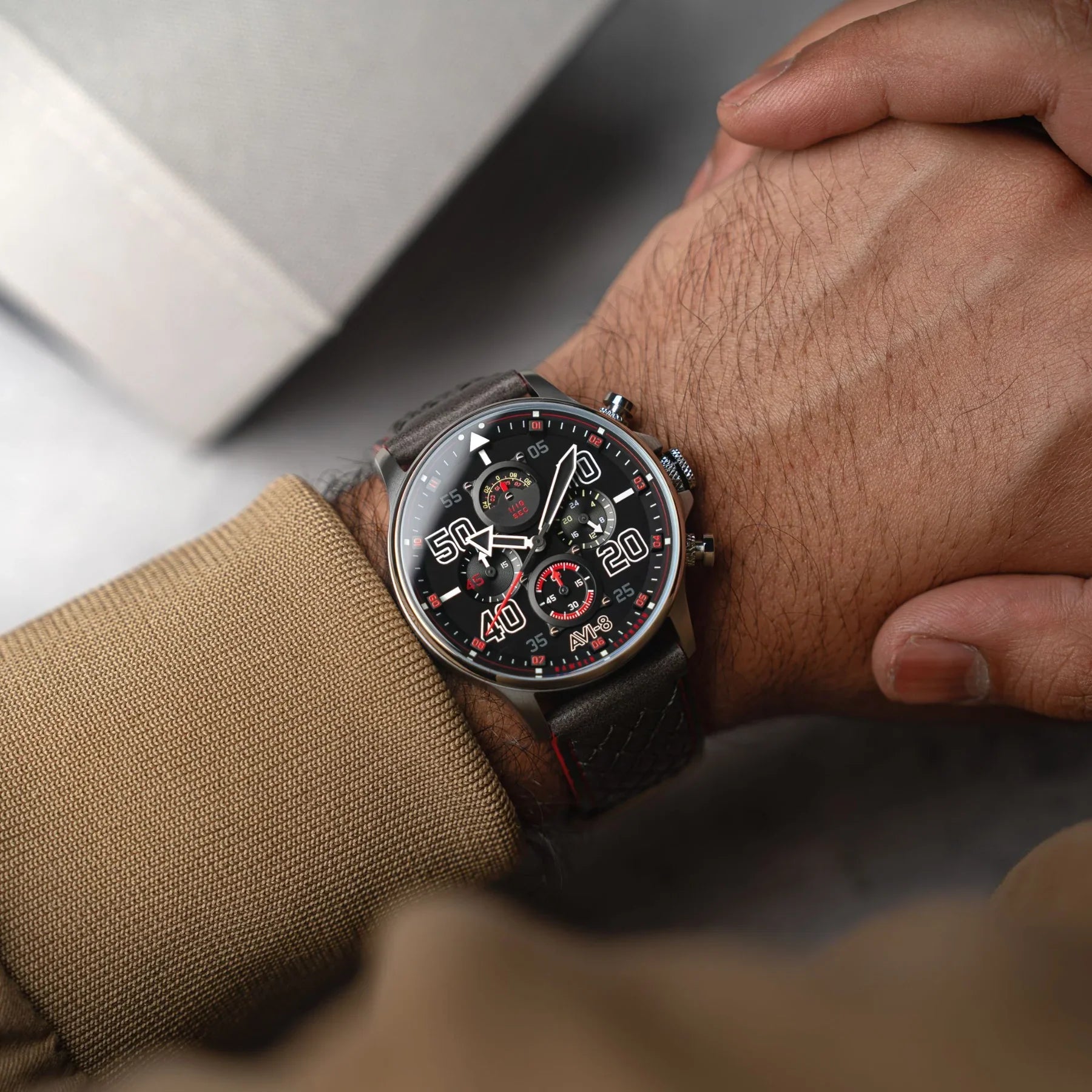 AVI-8 Hawker Typhoon Coningham Men's Black Chronograph Watch