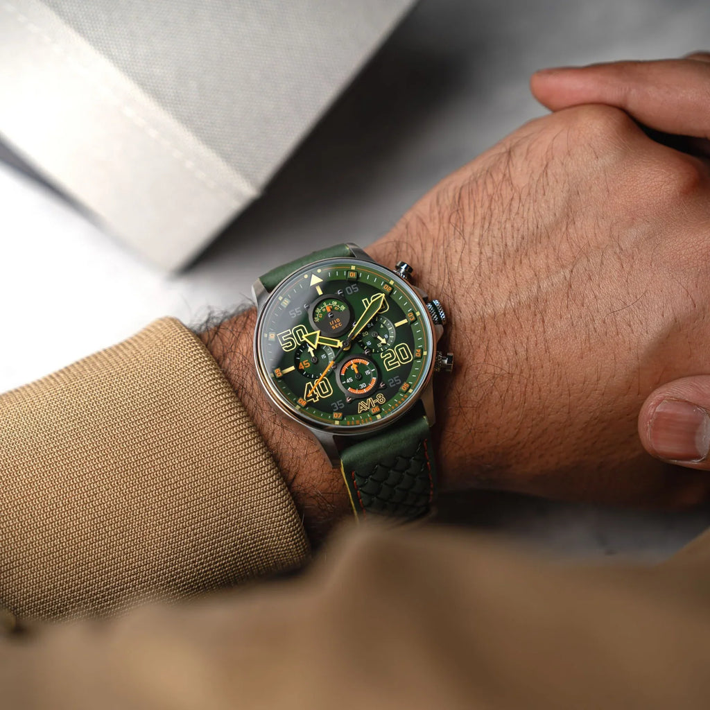 AVI-8 Hawker Typhoon Coningham Men's Green Chronograph Watch