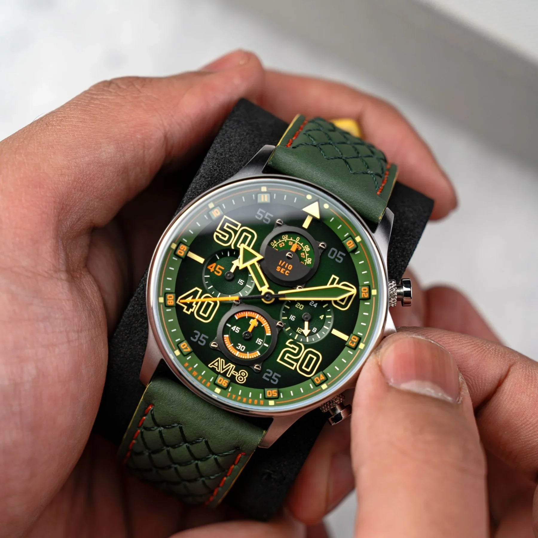 AVI-8 Hawker Typhoon Coningham Men's Green Chronograph Watch