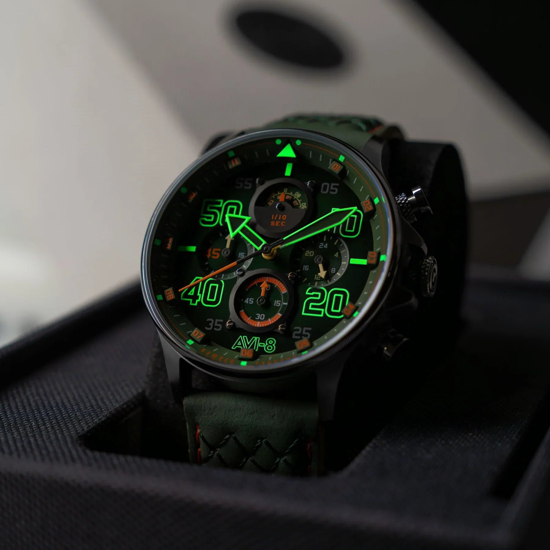 AVI-8 Hawker Typhoon Coningham Men's Green Chronograph Watch