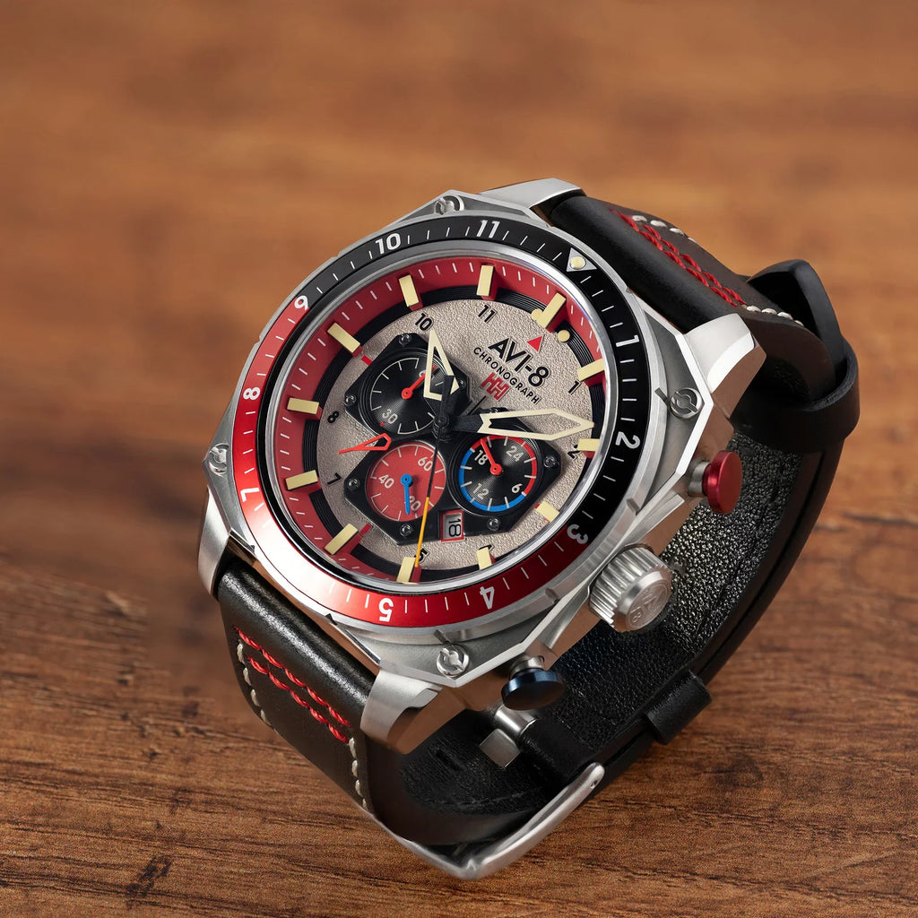 AVI-8 Hawker Hunter Atlas Men's Red Watch