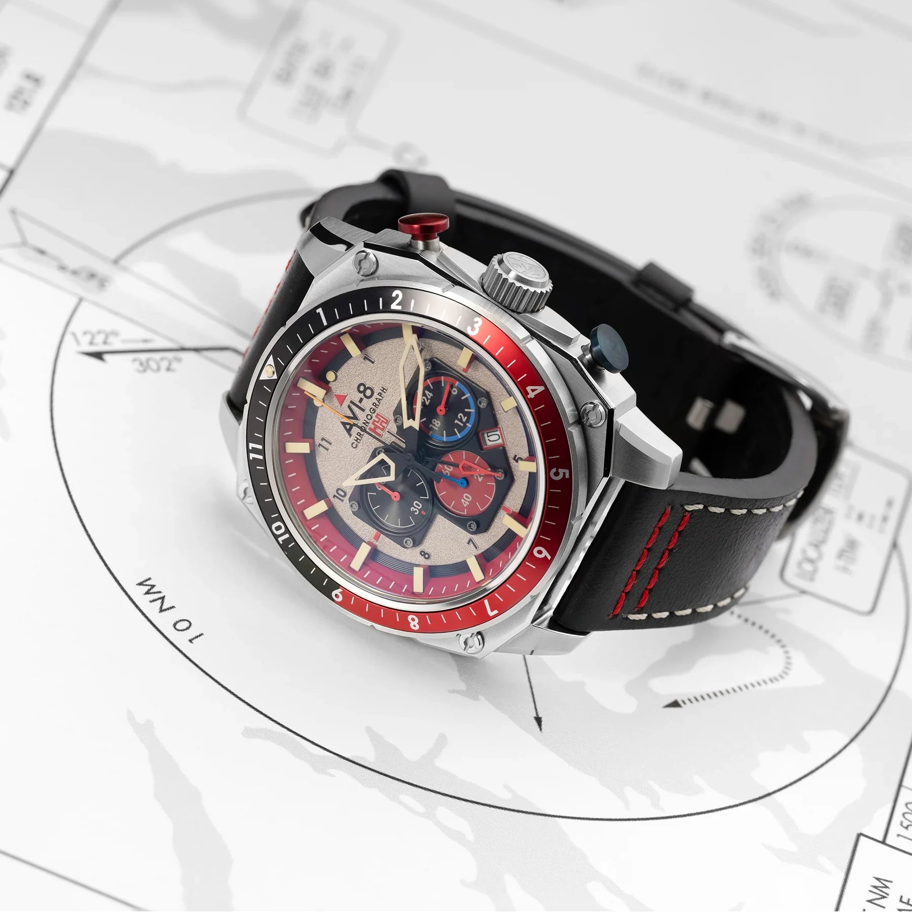 AVI-8 Hawker Hunter Atlas Men's Red Watch