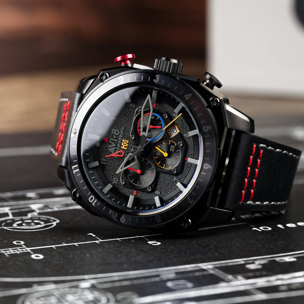 AVI-8 Hawker Hunter Atlas Dual Black Mens Watch