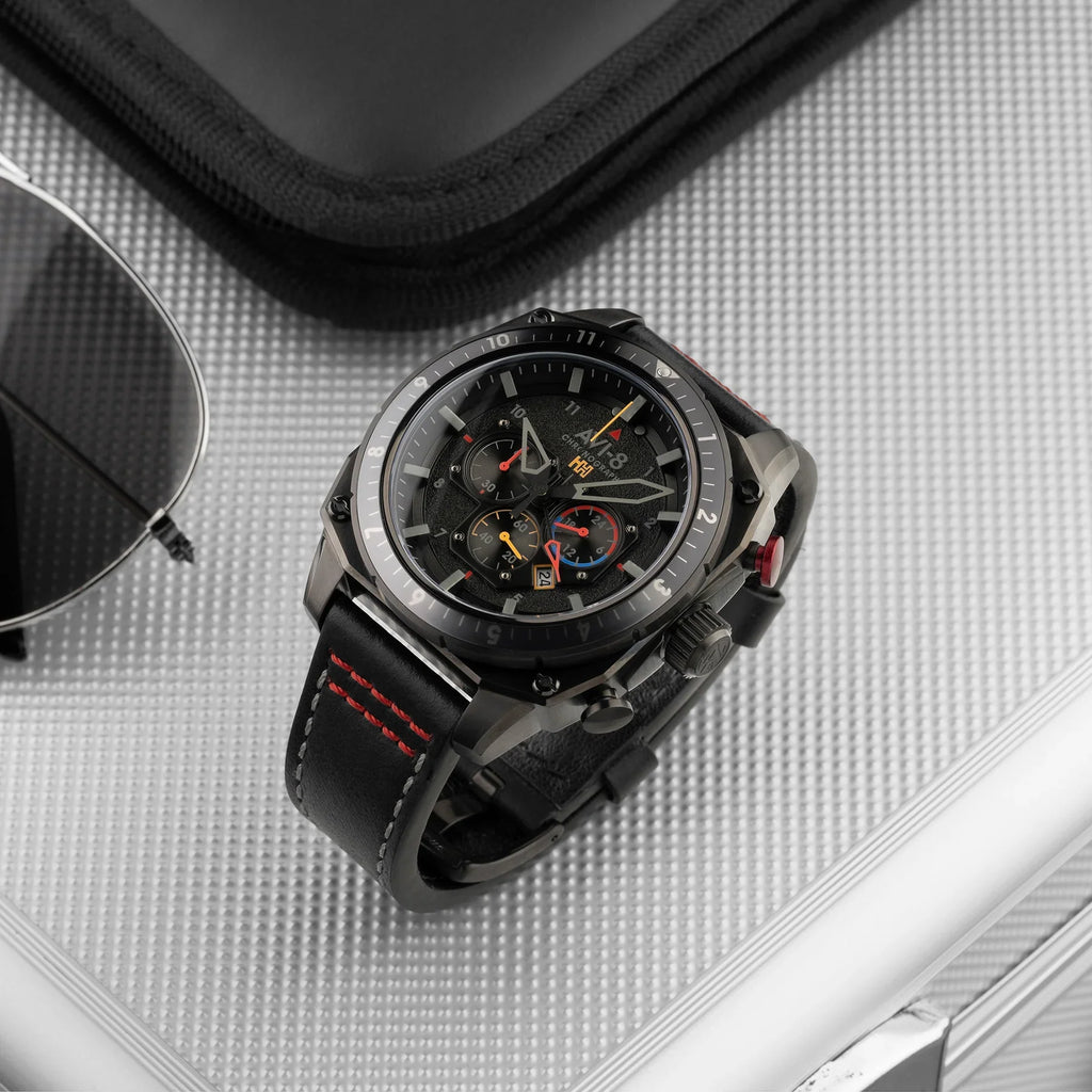 AVI-8 Hawker Hunter Atlas Dual Black Mens Watch