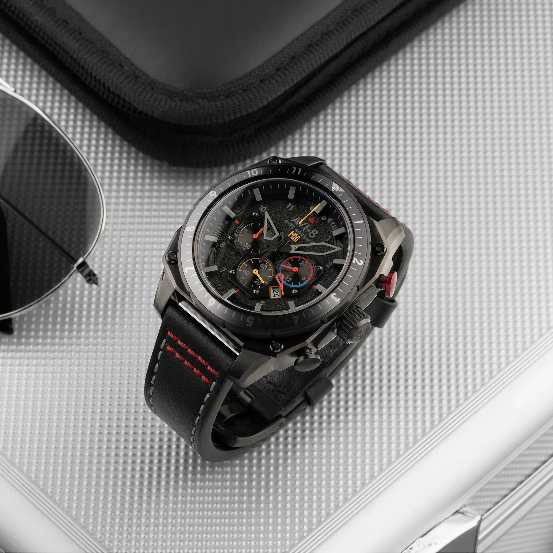AVI-8 Hawker Hunter Atlas Dual Black Mens Watch