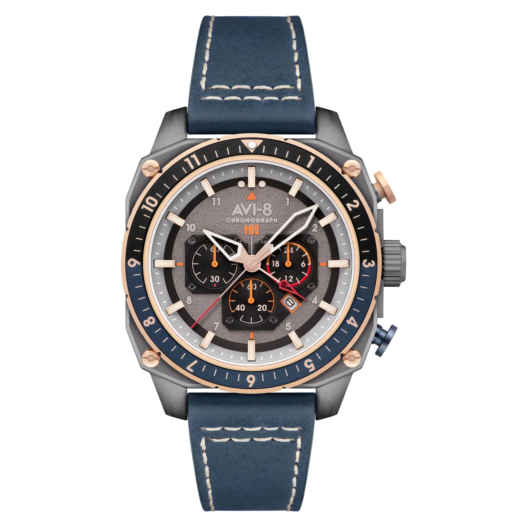 AVI-8 Hawker Hunter Atlas Men's Grey Blue Chronograph Watch