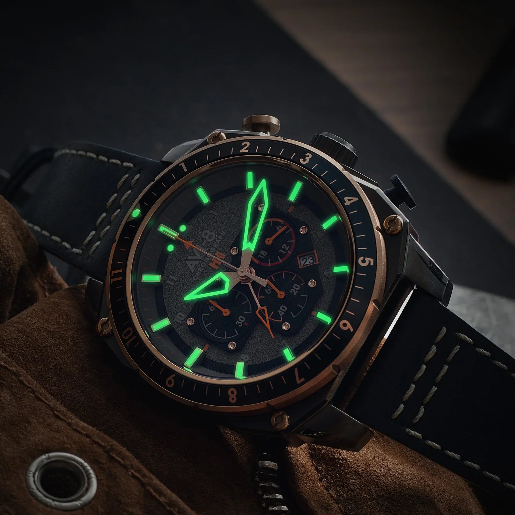 AVI-8 Hawker Hunter Atlas Men's Grey Blue Chronograph Watch