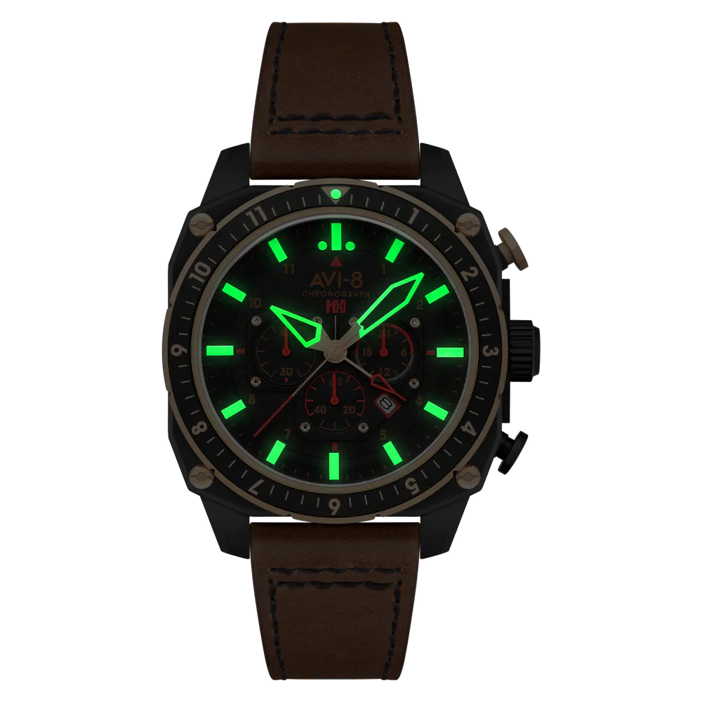 AVI-8 Hawker Hunter Atlas Black Brown Chronograph Watch