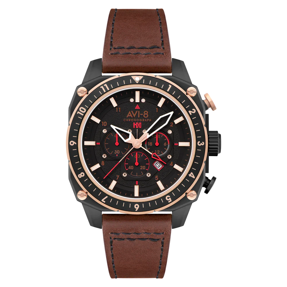 AVI-8 Hawker Hunter Atlas Black Brown Chronograph Watch