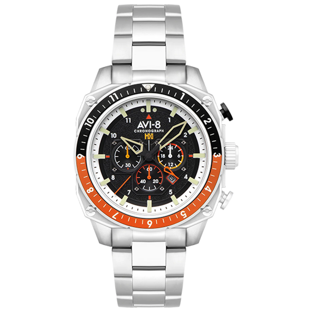 AVI-8 Hawker Hunter Atlas Dual Time Men's Black Silver Watch